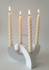 Dekoratif Çift Kollu İkili Büyük Şamdan