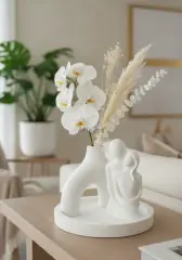 Sunum Tepsili Romantik Vazo Çift Midi Dekor Seti