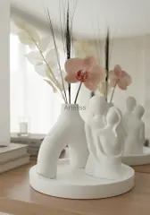 Sunum Tepsili Romantik Vazo Çift Midi Dekor Seti