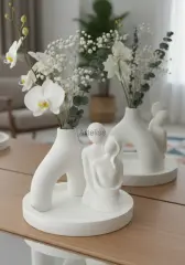 Sunum Tepsili Romantik Vazo Çift Midi Dekor Seti