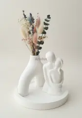 Sunum Tepsili Romantik Vazo Çift Midi Dekor Seti