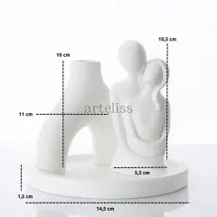 Sunum Tepsili Romantik Vazo Çift Midi Dekor Seti