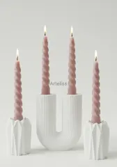 Dekoratif Geometrik Şamdan Mumluk Seti