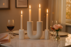 Dekoratif Romantik Zikzaklı Şamdan Set