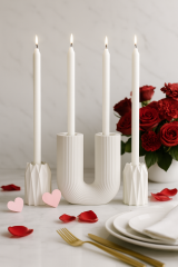 Dekoratif Romantik Zikzaklı Şamdan Set