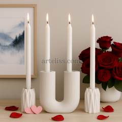 Dekoratif Romantik Zikzaklı Şamdan Set