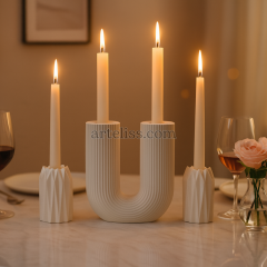 Dekoratif Romantik Zikzaklı Şamdan Set