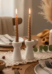 Minimal Tasarım İkili Şamdan Mumluk Seti