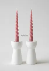 Minimal Tasarım İkili Şamdan Mumluk Seti