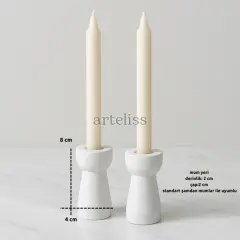 Minimal Tasarım İkili Şamdan Mumluk Seti