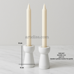 Minimal Tasarım Romantik Şamdan İskandinav Tarz İkili