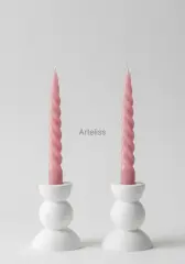 Dalgalı Form İkili Şamdan Mumluk Seti