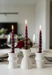 Avrupa Tasarım Mumluk Üçlü Şamdan Seti