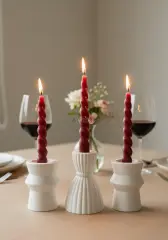 Avrupa Tasarım Mumluk Üçlü Şamdan Seti