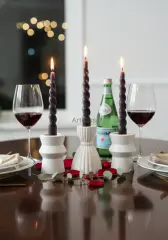 Avrupa Tasarım Mumluk Üçlü Şamdan Seti