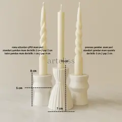 Avrupa Tasarım Mumluk Üçlü Şamdan Seti