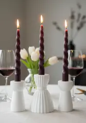 Minimal Tasarım Mumluk Üçlü Şamdan Seti