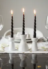 Minimal Tasarım Mumluk Üçlü Şamdan Seti