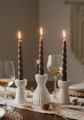 Minimal Tasarım Mumluk Üçlü Şamdan Seti