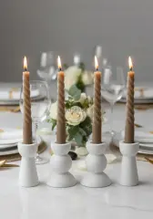 Avrupa Tasarım Mumluk Dörtlü Şamdan Seti