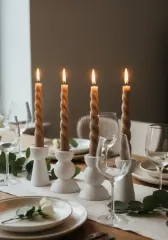 Avrupa Tasarım Mumluk Dörtlü Şamdan Seti