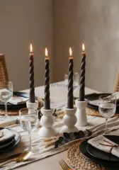 Avrupa Tasarım Mumluk Dörtlü Şamdan Seti