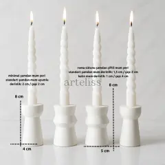 Roma Sütunu Mumluk Dörtlü Şamdan Seti