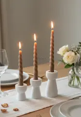 Minimal Mumluk Üçlü Şamdan Set