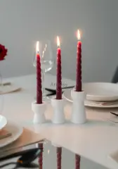 Minimal Mumluk Üçlü Şamdan Set