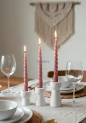 Minimal Mumluk Üçlü Şamdan Set