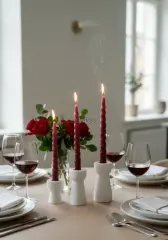 Minimal Mumluk Üçlü Şamdan Set