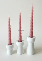 Minimal Mumluk Üçlü Şamdan Set