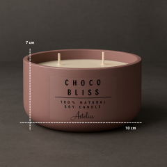 Çikolata Kokulu Mum | Dekoratif Yuvarlak Form Çift Fitilli Mum | Choco Bliss