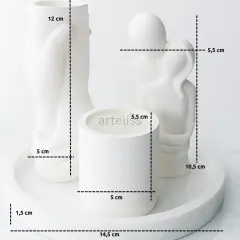 Dekoratif Sunum Tepsili Romantik Obje Mum Set