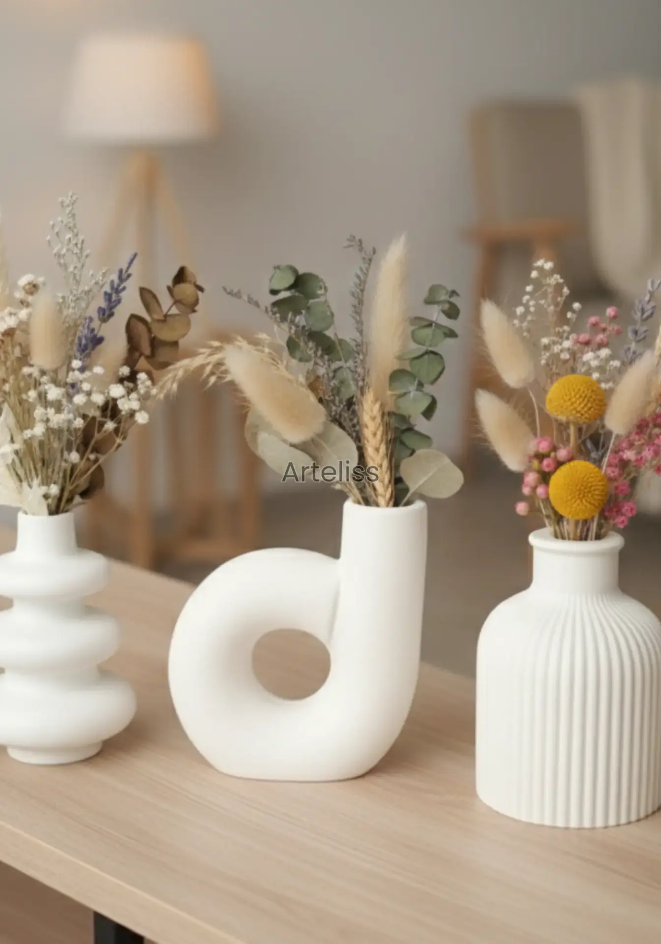 Üçlü Pinterest Pampas Vazo Seti