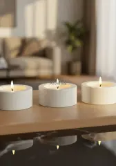 Minimal Üçlü Yuvarlak Tealight Set