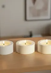 Minimal Üçlü Yuvarlak Tealight Set