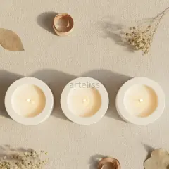 Minimal Üçlü Yuvarlak Tealight Set