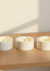 Minimal Üçlü Yuvarlak Tealight Set