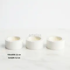 Minimal Üçlü Yuvarlak Tealight Set