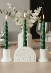 Kalpli ve Mini Mumluk Üçlü Şamdan Set