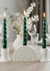 Kalpli ve Mini Mumluk Üçlü Şamdan Set