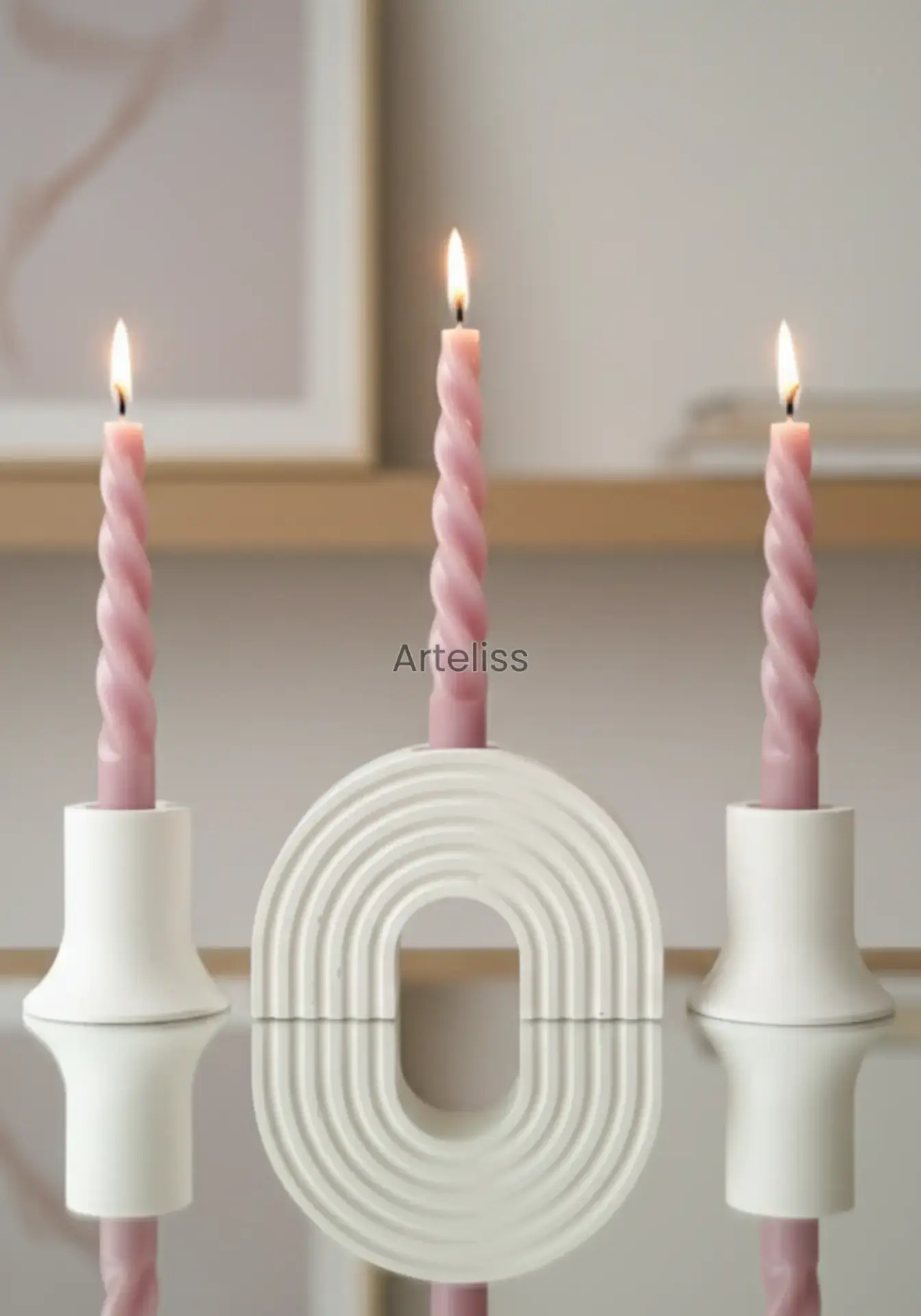 Gökkuşağı ve Mini Mumluk Üçlü Şamdan Set