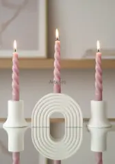 Gökkuşağı ve Mini Mumluk Üçlü Şamdan Set