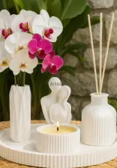 Lavantalı Oda Kokusu Sunum Tepsili Dekoratif Set