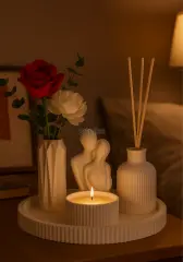 Lavantalı Oda Kokusu Sunum Tepsili Dekoratif Set