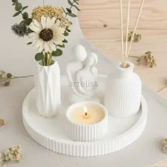 Lavantalı Oda Kokusu Sunum Tepsili Dekoratif Set
