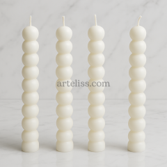 Bubble Şamdan Mum Beyaz 4lü Set