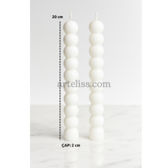 Bubble Şamdan Mum Beyaz 4lü Set